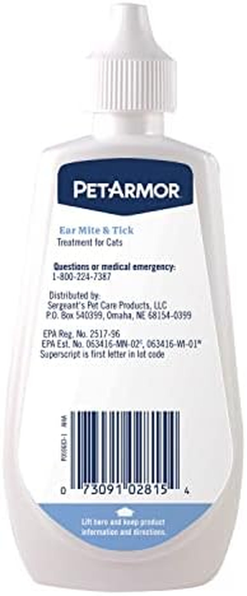 Ear Mite Treatment for Cats, Ear Mite Medicine Kills Ticks and Ear Mites to Relieve Itchiness, Ear Mite Drops Sooths Ears with Aloe, 3Oz