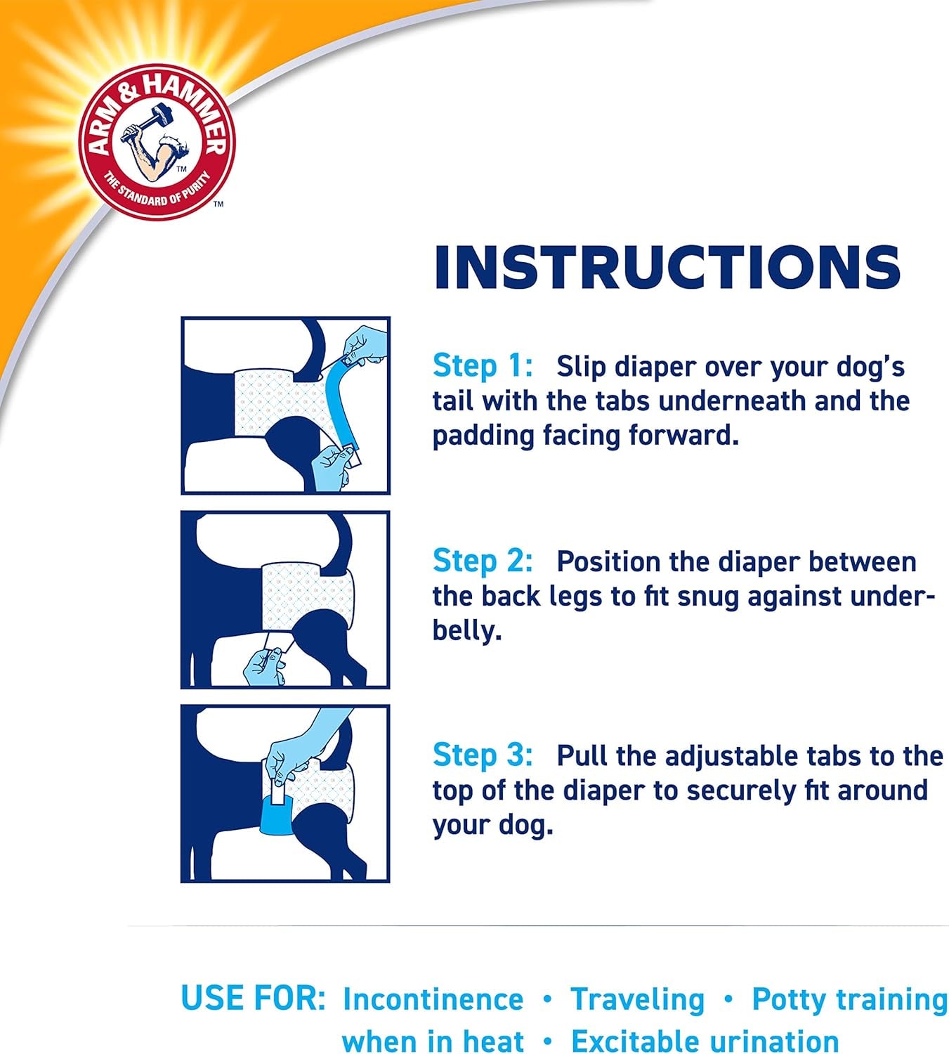 for Pets Female Dog Diapers, Size Large, 12 Count | Ultra-Absorbent, Adjustable Girl Dog Diapers with Leak-Proof Protection and Wetness Indicator