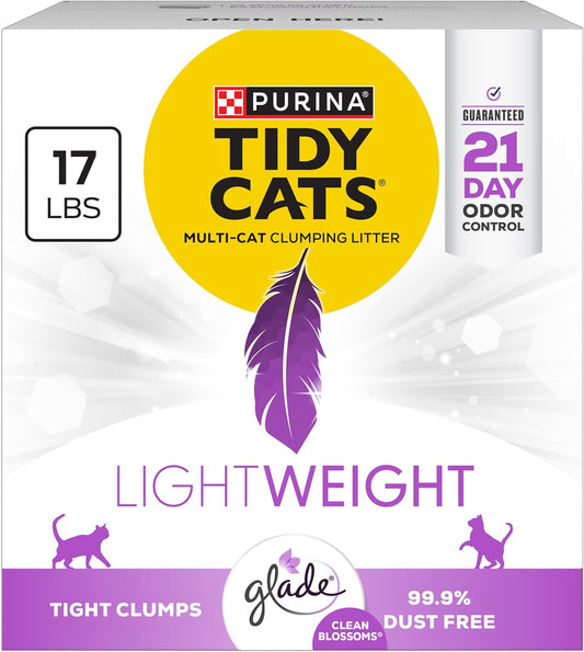 Purina  Lightweight with Glade Clean Blossoms Multi-Cat, Clumping, Low Dust, Scented Cat Litter - 17 Lb. Box