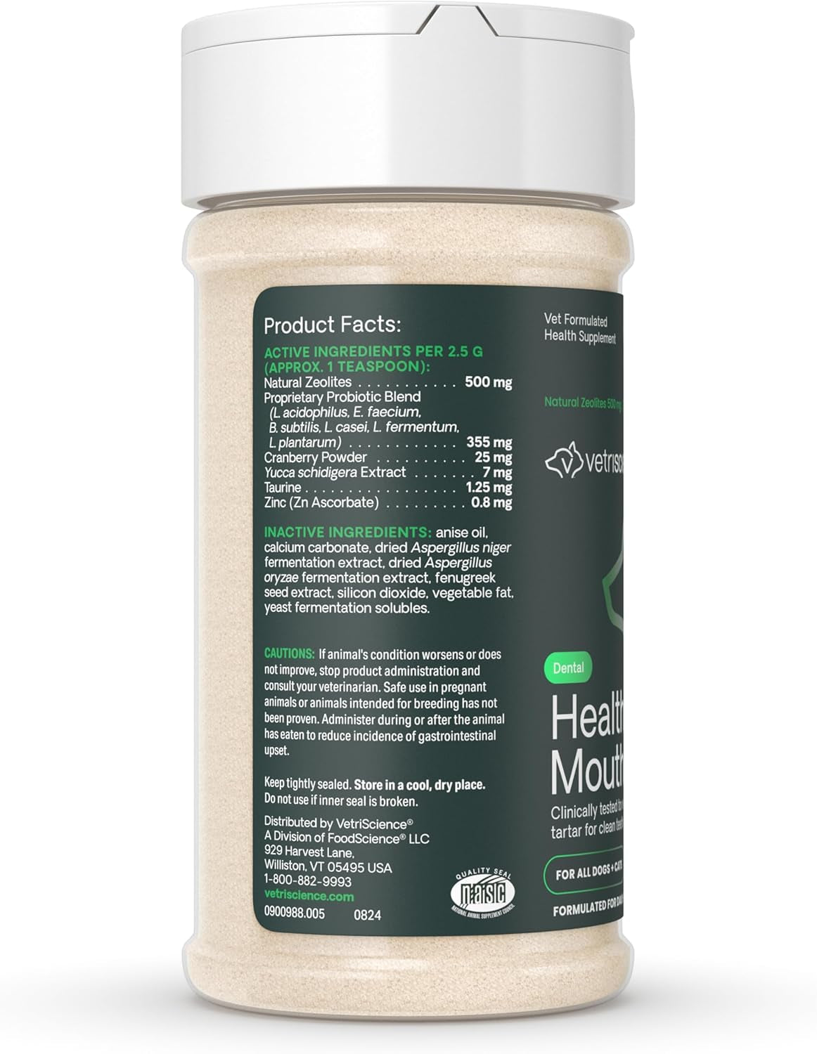 Dental Care Powder, Perio Support Clinically Tested Dental Supplement for Small, Medium and Large Breed Dogs, Freshen Breath, Control Plaque and Tartar, Oral Health, 4.2 Oz