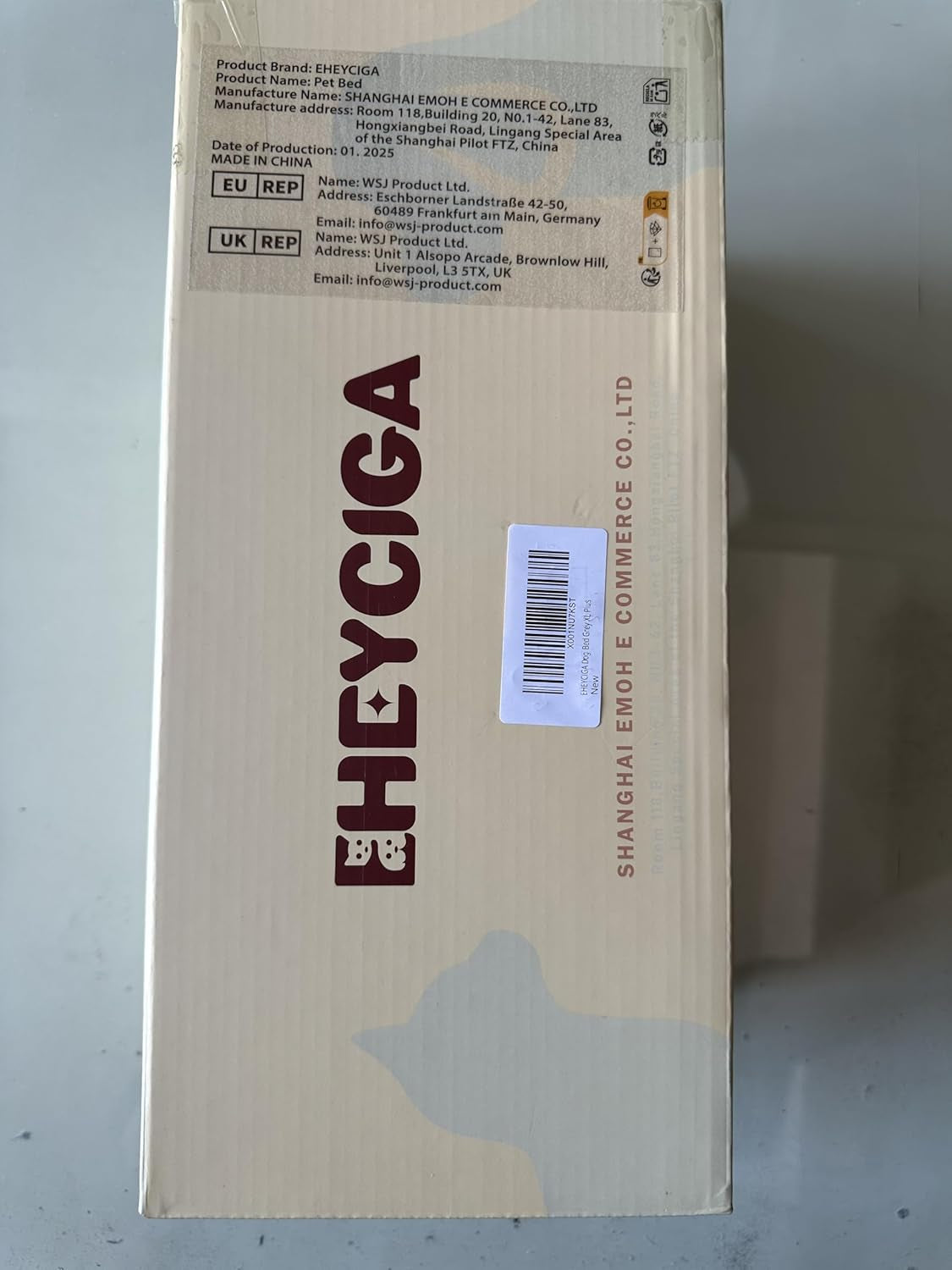 Orthopedic XL Dog Beds for Extra Large Dogs with Removable Washable Cover for Crate, Grey, 41X27