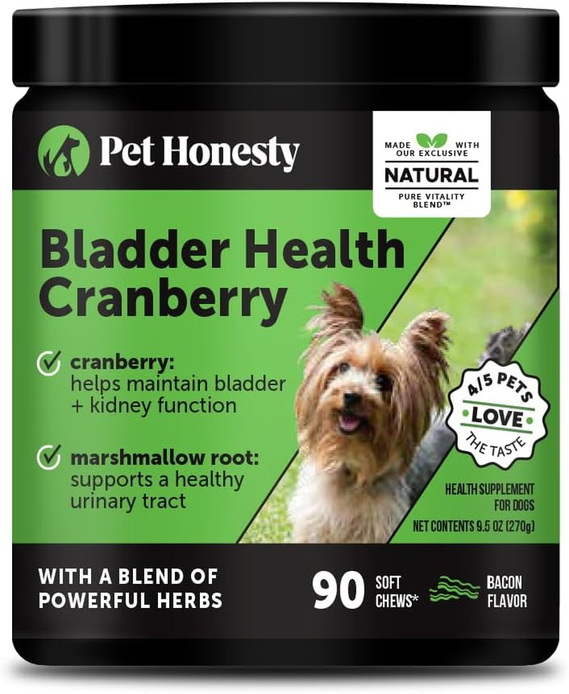 Cranberry Bladder Health for Dogs – Contains Active Ingredients - Cranberry & D-Mannose to Help Support Dog Urinary Tract Health, Dog Bladder Support, & Kidney Support for Dogs (Bacon)