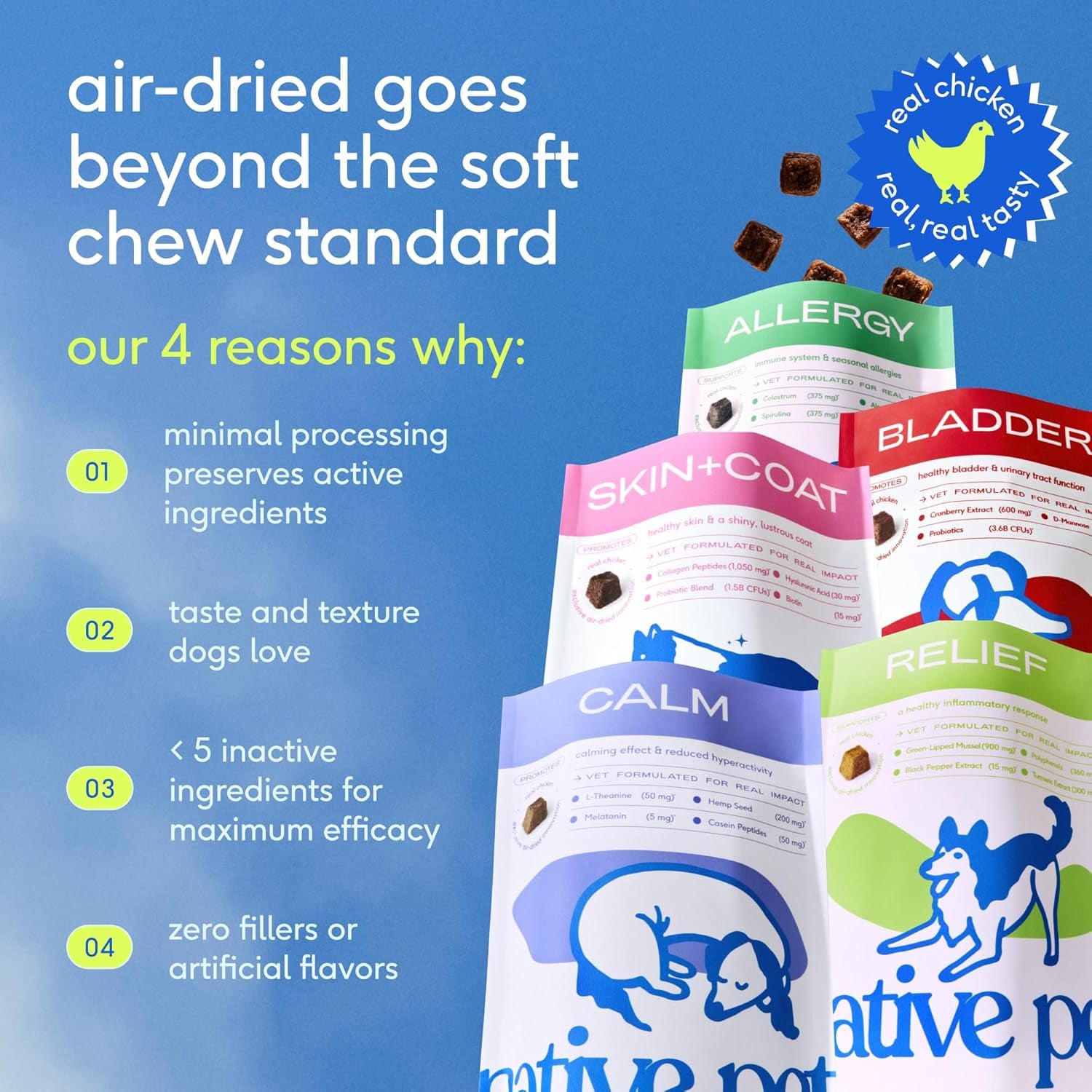 Dog Allergy Chews - Dog Allergy Relief with Probiotics and Colostrum for Itchy Skin Relief to Support Seasonal Allergy and Healthy Immune System - All Natural Anti-Histamine - 60 Chews