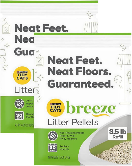 Purina  Litter, Breeze Litter Pellets to Be Used with Breeze Litter System, Prevents Dust and Tracking, 3.5 LB Each (Pack of 2)