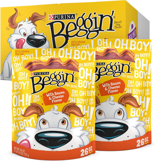 Strips with Real Meat Dog Training Treats with Bacon and Cheese Flavors - (Pack of 2) 26 Oz. Pouches