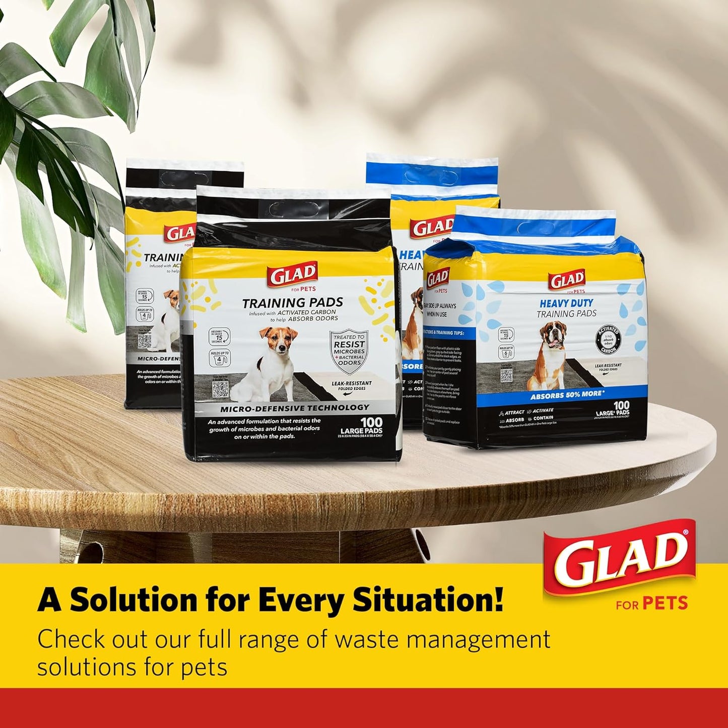 for Pets Activated Carbon Puppy Training Pads with Anti-Microbial Technology, 23"X23" 100Ct | Ultra Absorbent, Odor Control, Heavy Duty Puppy Potty Training Pads