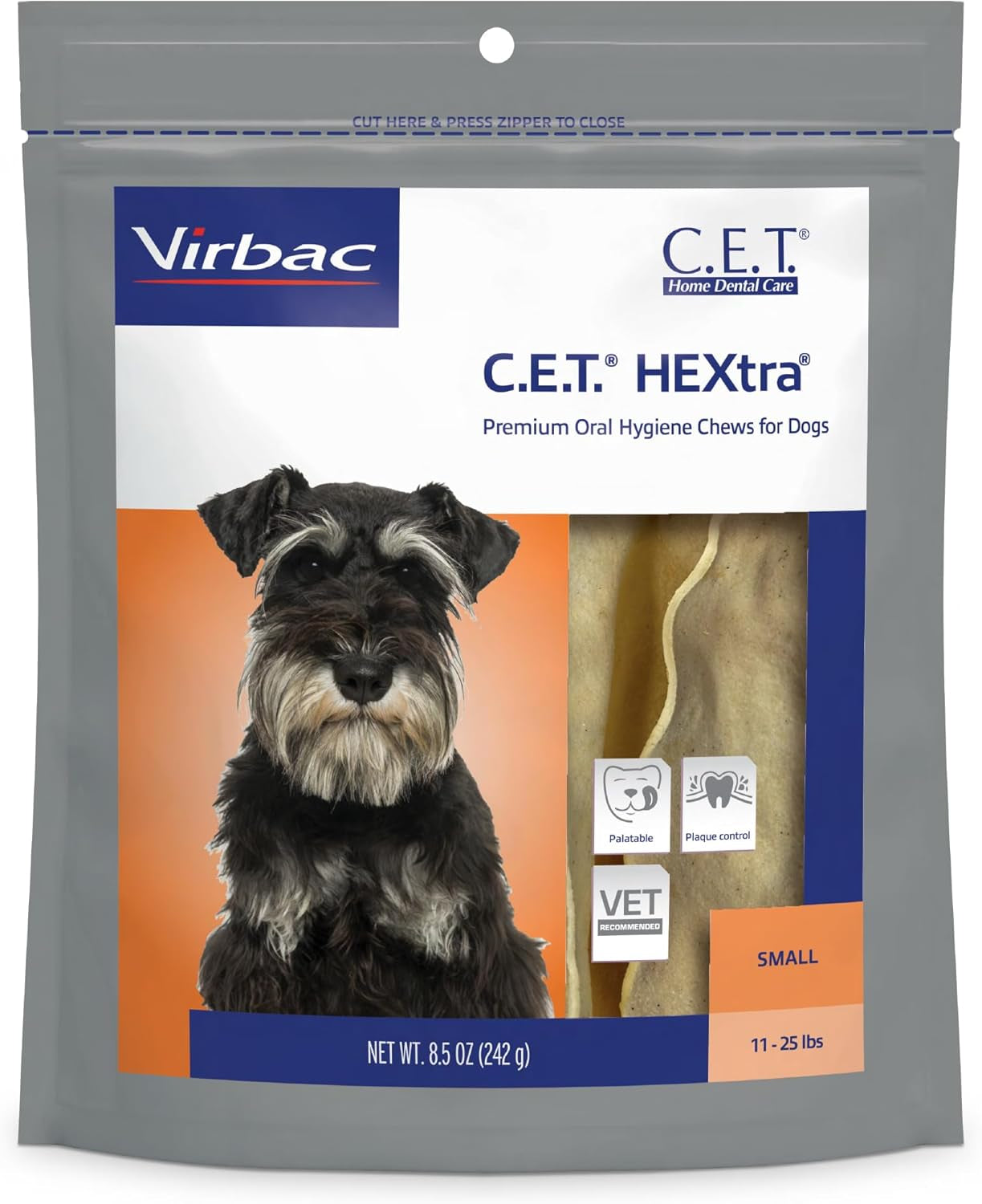 C.E.T. Hextra Premium Oral Hygiene Chews for Dogs, 11-25 Lbs, 8.5 Oz