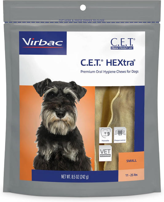 C.E.T. Hextra Premium Oral Hygiene Chews for Dogs, 11-25 Lbs, 8.5 Oz