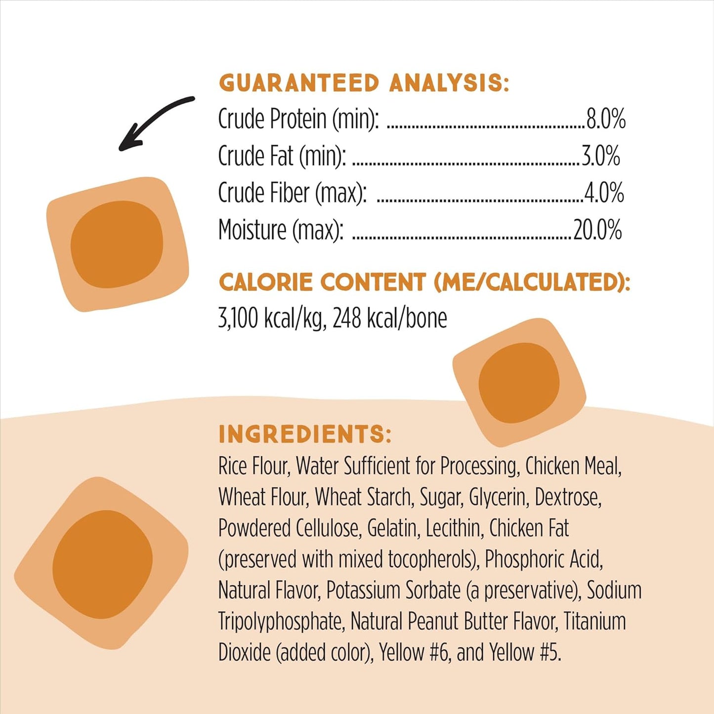 Peanut Butter Double Treat Bones: Long-Lasting Dog Treats Made in USA for Large and Small Breeds, Highly Digestible, Ideal for Aggressive Chewers (24 Count)