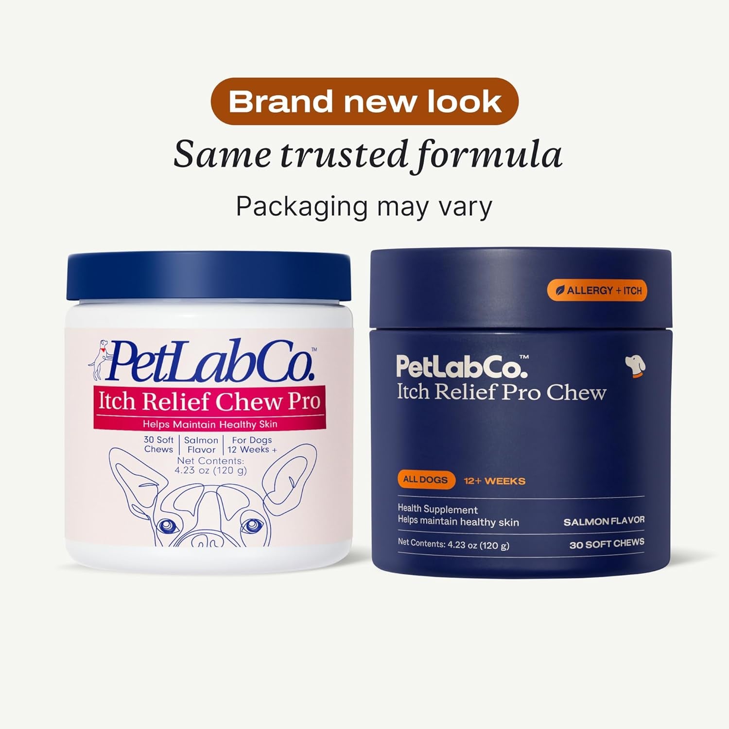 Salmon Itch Relief Chew Pro for Dogs – Omega 3 for Dogs Itch Supplement - Packed with Beneficial Fatty Acids for Healthy Skin – Seasonal Allergies Support - Packaging May Vary