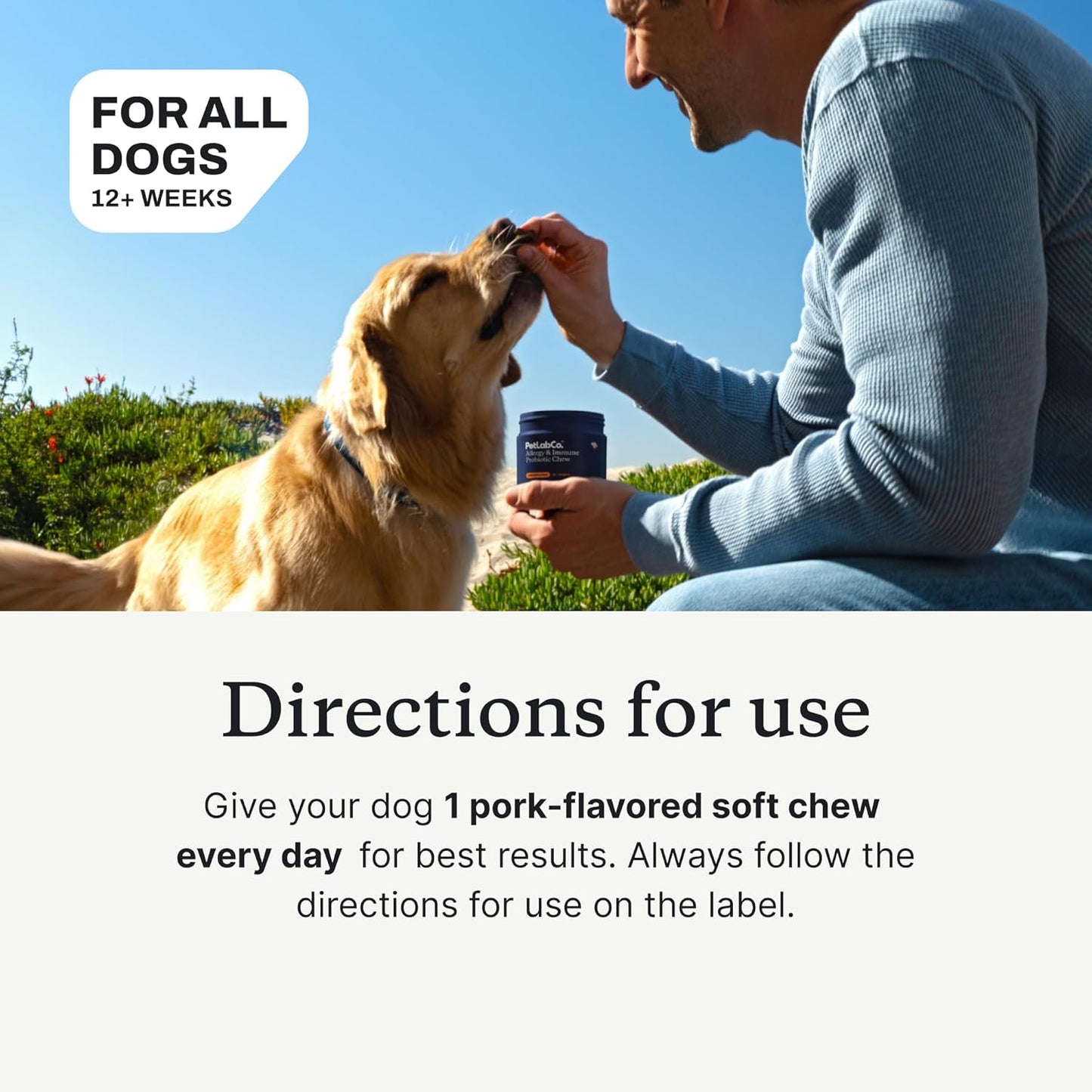 Allergy & Immune Daily Probiotics for Dogs. Supports Yeast Production, Seasonal Allergies, Intermittent Itchiness, Gut & Digestive Health - 30 Chews for Small Dogs - Packaging May Vary