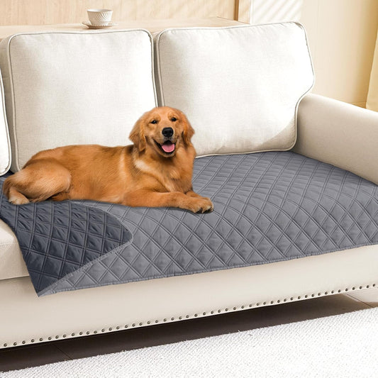 Waterproof Dog Bed Cover Pet Blanket, Soft Washable Dog Blanket for Furniture Bed Couch Sofa Reversible (30"X70", Grey/Dark Grey)