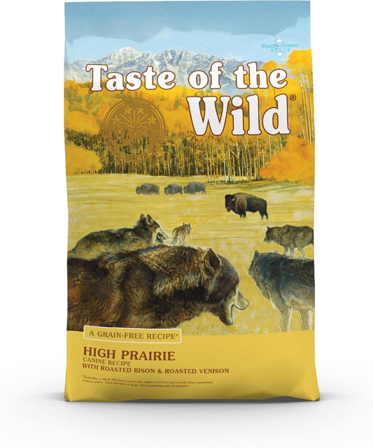 High Prairie Canine Grain-Free Recipe with Roasted Bison and Venison Adult Dry Dog Food, Made with High Protein from Real Meat and Guaranteed Nutrients and Probiotics 28Lb