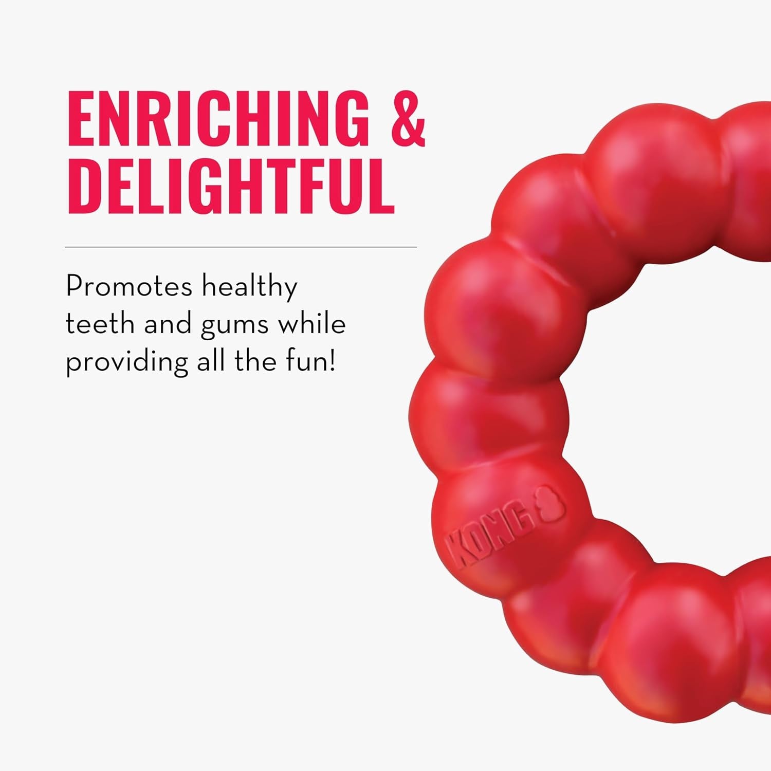 Ring - Natural Rubber Ring Toy for Healthy Chewing Habits - Chew Toy Supports Dog Dental Health - Dog Toy Supports Instincts during Playtime - for Small/Medium Dogs