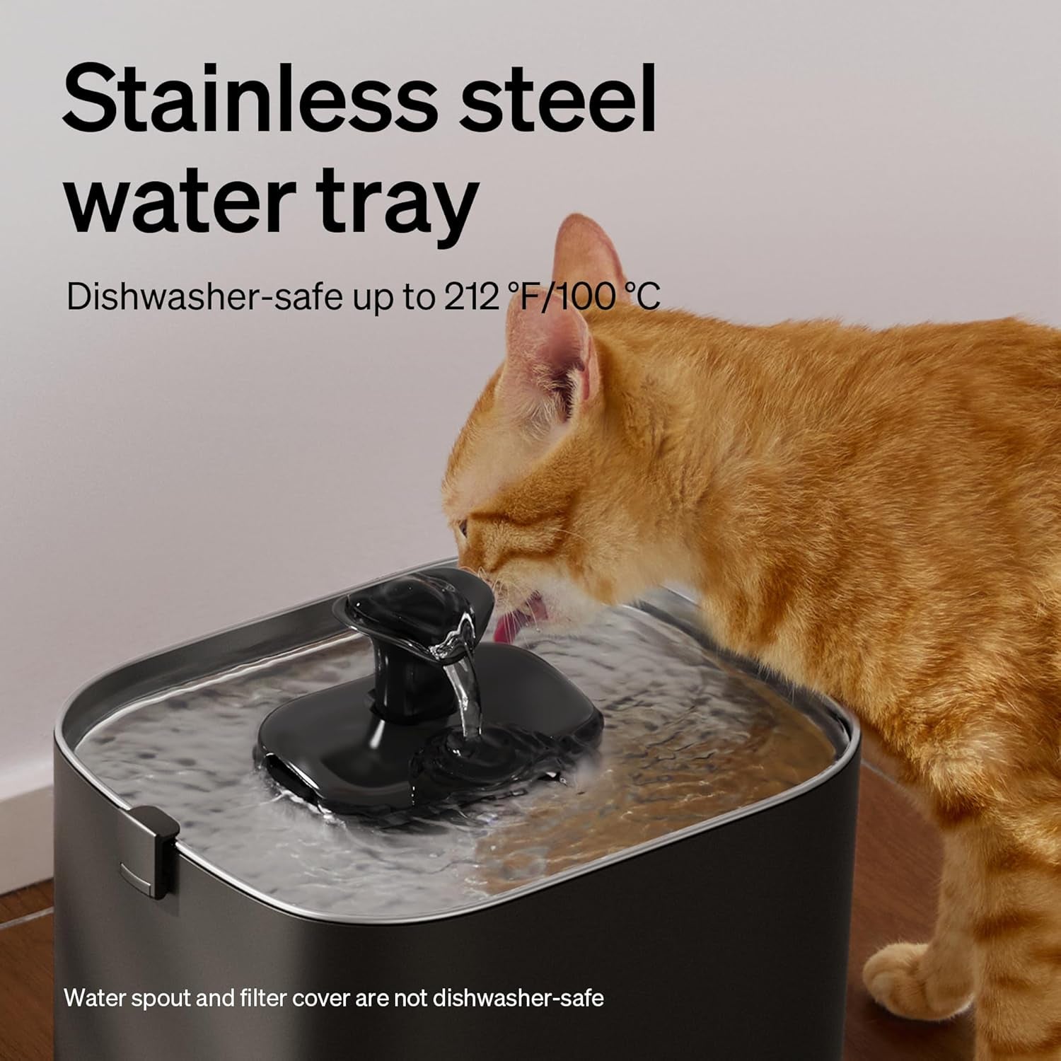 Upgrade Cat Water Fountain Stainless Steel Tray, Dockstream 2 Cat Fountain Indoor, 3L/101Oz Auto Cat Fountains for Drinking, App Monitoring Pet Water Fountain Dog, 5G Wifi Cat Water Dispenser
