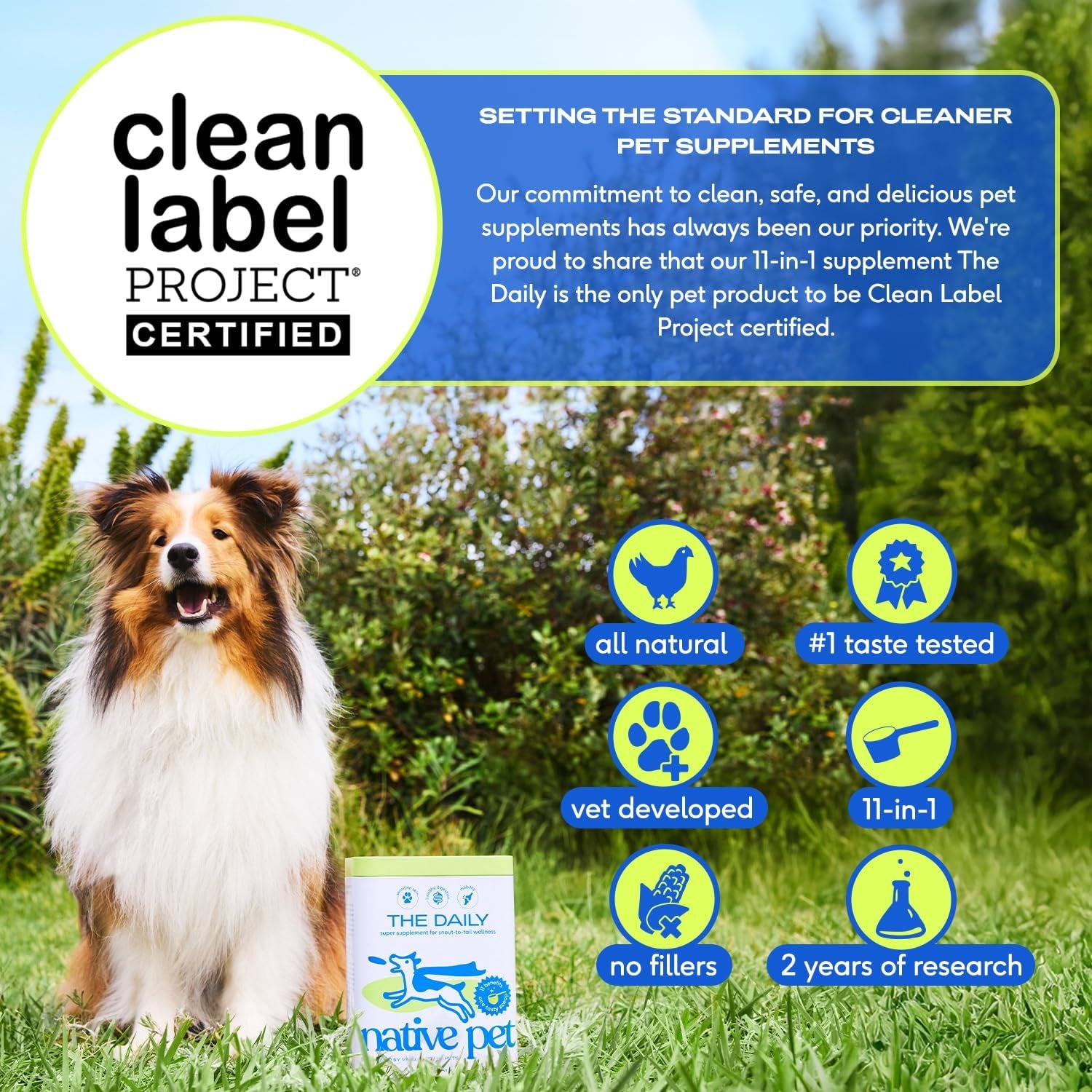 Dog Vitamins & Supplements - 11-In-1 Multivitamin Powder for Dogs Food Topper - Collagen, Glucosamine, Probiotics, Omega & More- Supports Healthy Gut, Mobility & Overall Health -30 Scoops