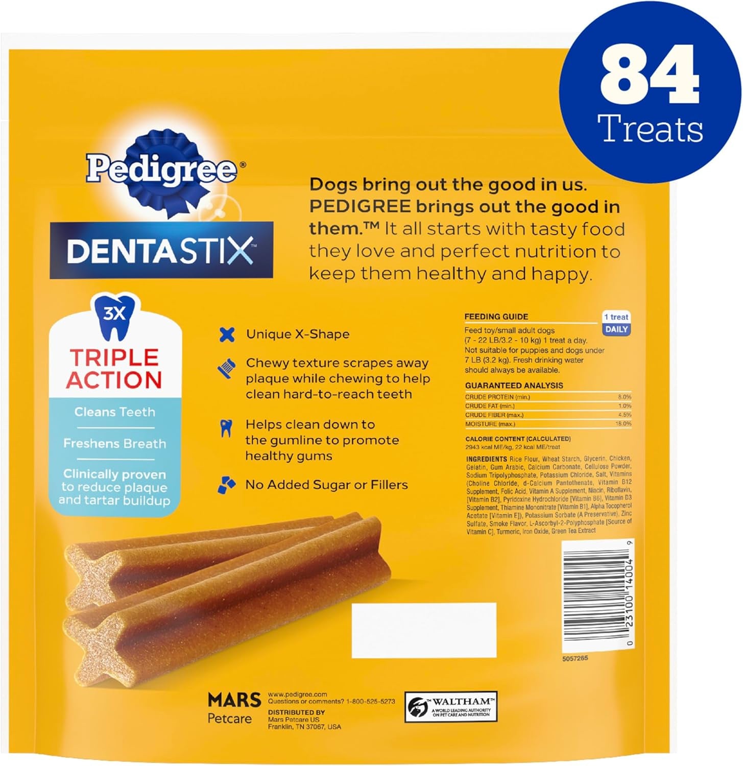 Dentastix Small and Toy Breed Dog Treats, Original with Real Chicken, 17.7 Oz. Bag (84 Treats)