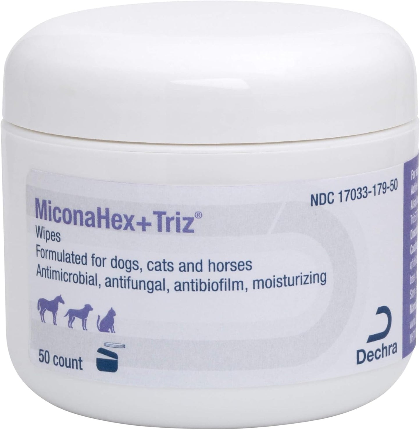 Wipes, 2.25" round for Dogs, Cats and Horses, 50 Count Jar