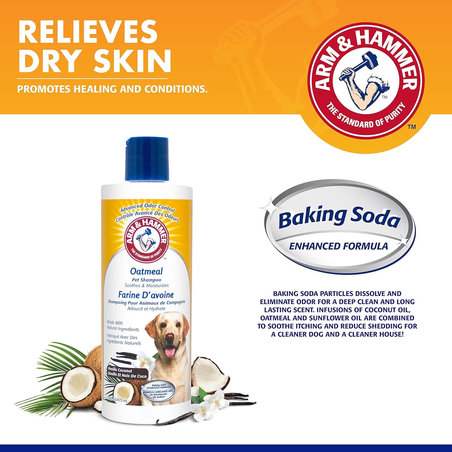 for Pets Oatmeal Shampoo for Dogs | Best Dog Shampoo for Dry, Itchy Skin | Soothing Oatmeal Dog Shampoos in Warm and Inviting Vanilla Coconut Scent, 16 Oz,White