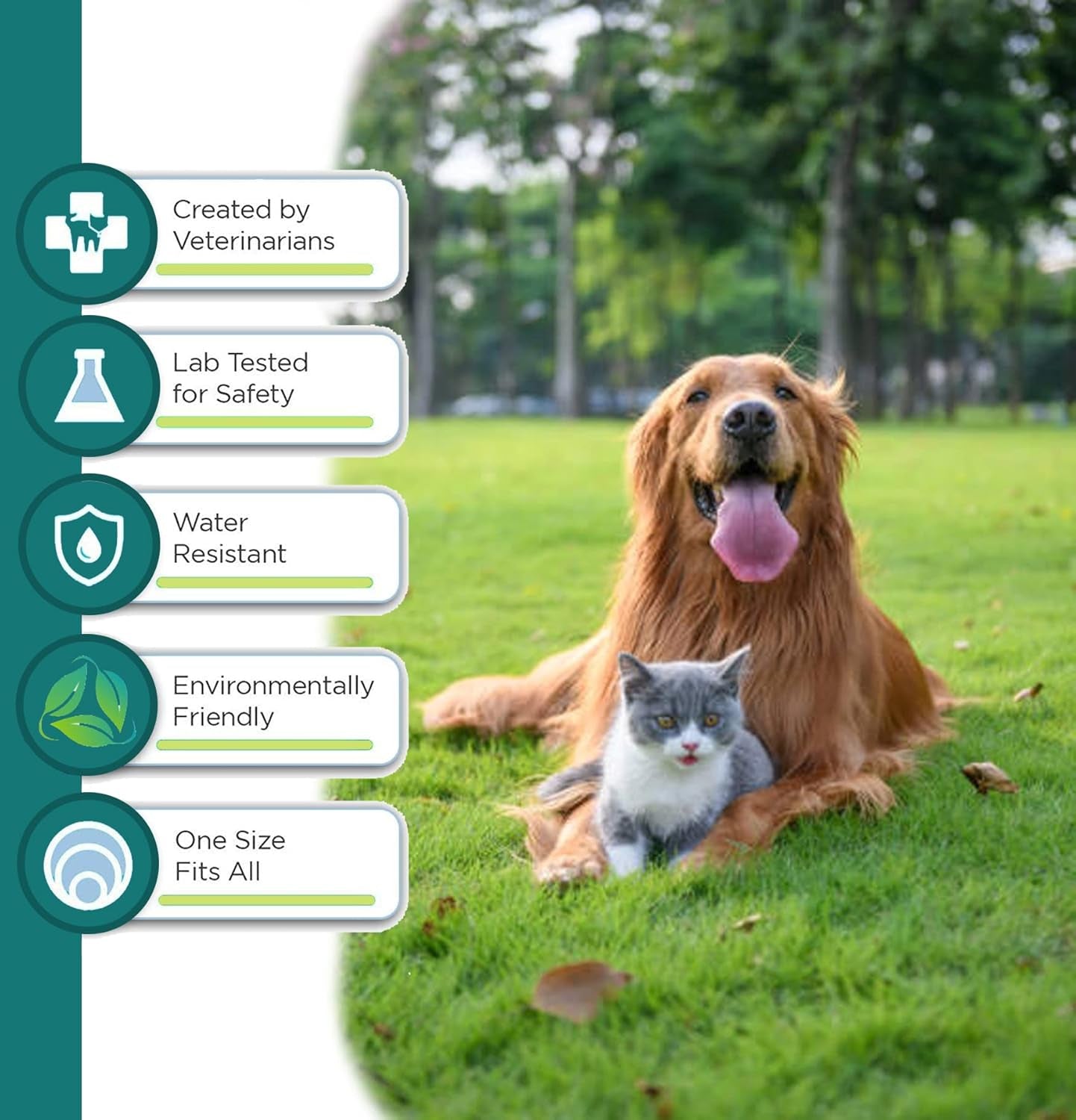 Flea and Tick Collar for Dogs and Cats - Safe and Natural Prevention and Control of Pests on Puppies and Kittens - Waterproof - Free Comb - 2-Pack (13.8 in & 27.5 In)