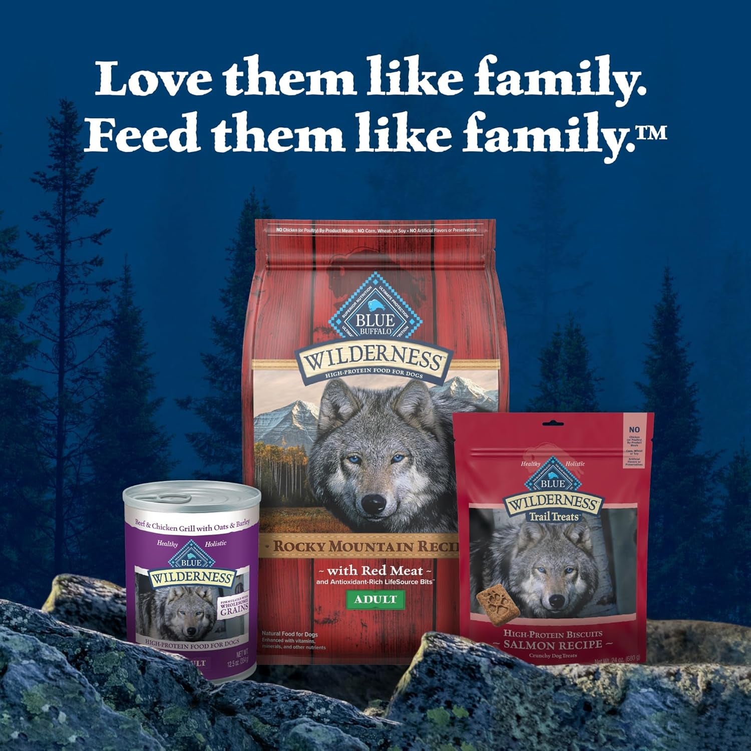 Wilderness Trail Treats Crunchy Dog Biscuits, Grain-Free and High-Protein Dog Treats Made with Natural Ingredients, Salmon Recipe 24-Oz Bag
