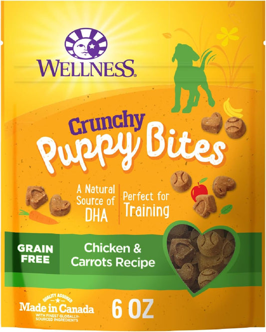 Puppy Treats, Natural, Training Treat, Grain Free, Crunchy Chicken & Carrot (6 Ounce Bag)