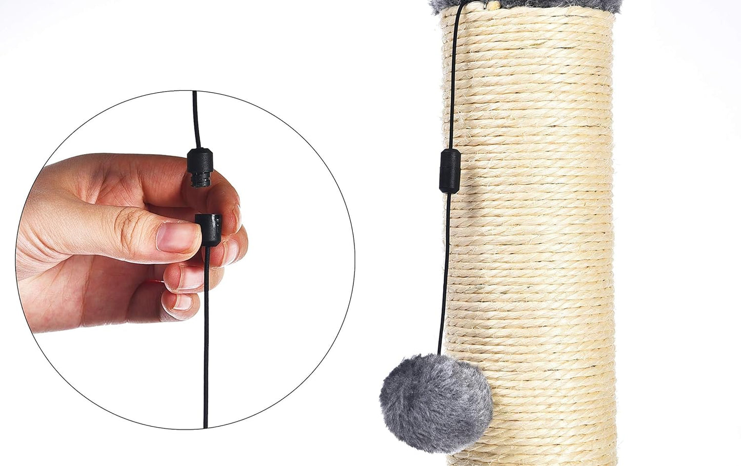 Cat Scratcher - Indoor Classic Single Cat & Kittens Scratching Post, Medium (31.5"H) - Grey