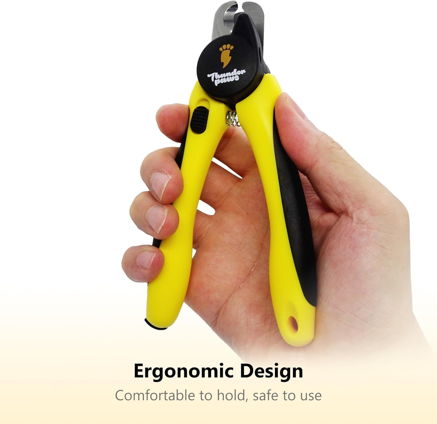 LED Dog Nail Clippers with Light, Trimmers with Protective Guard, Quick Sensor, Safety Lock and Nail File - Suitable for Large and Small Dogs & Cats (Yellow, LED)