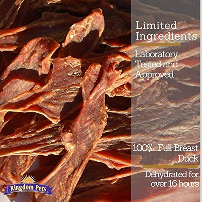 Duck Jerky Dog Treats with Only 3 Ingredients and No Fillers, 2.5 Pound Bag
