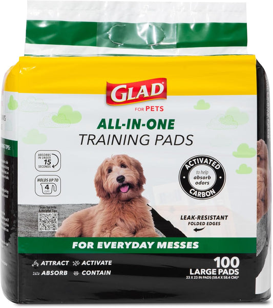 for Pets Black Charcoal Puppy Pads, 23"X23" Disposable Pee Pad That Absorbs & Neutralizes Urine Instantly, Activated Carbon Training Pads for Dogs - 100 Count