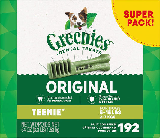 Original Teenie Dental Dog Treats, 54 Oz. Pack (192 Treats)
