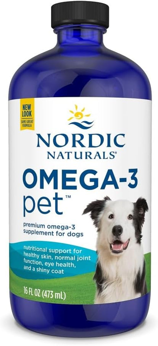 Omega-3 Pet, Unflavored - 16 Oz - 1380 Mg Omega-3 per Teaspoon - Fish Oil for Large to Very Large Dogs with EPA & DHA - Promotes Heart, Skin, Coat, & Immune Health