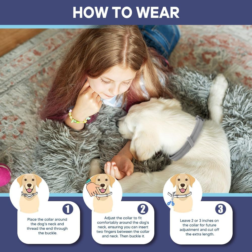 Flea Collar for Dogs, Adjustable Flea and Tick Collar for Large Dogs, 8 Months Protection 2 Count