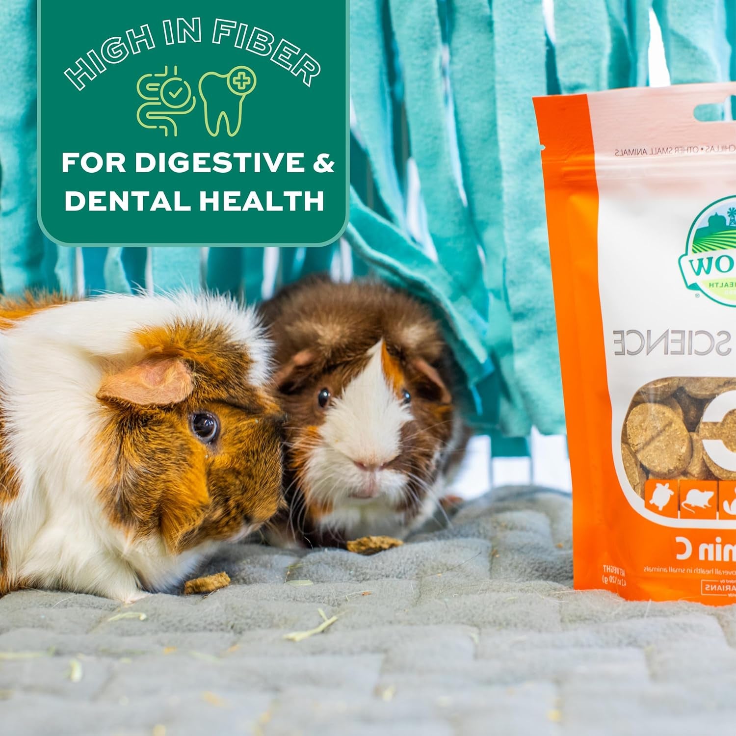 Animal Health Natural Science Vitamin C Supplement, Vitamin C for Guinea Pig, Made with  Timothy Hay, Pet Supplements for Guinea Pigs, Veterinarian Formula, Made in USA, 4.2 Oz Bag