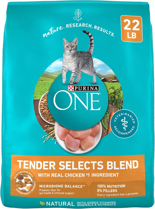 Natural Dry Cat Food, Tender Selects Blend with Real Chicken - 22 Lb. Bag