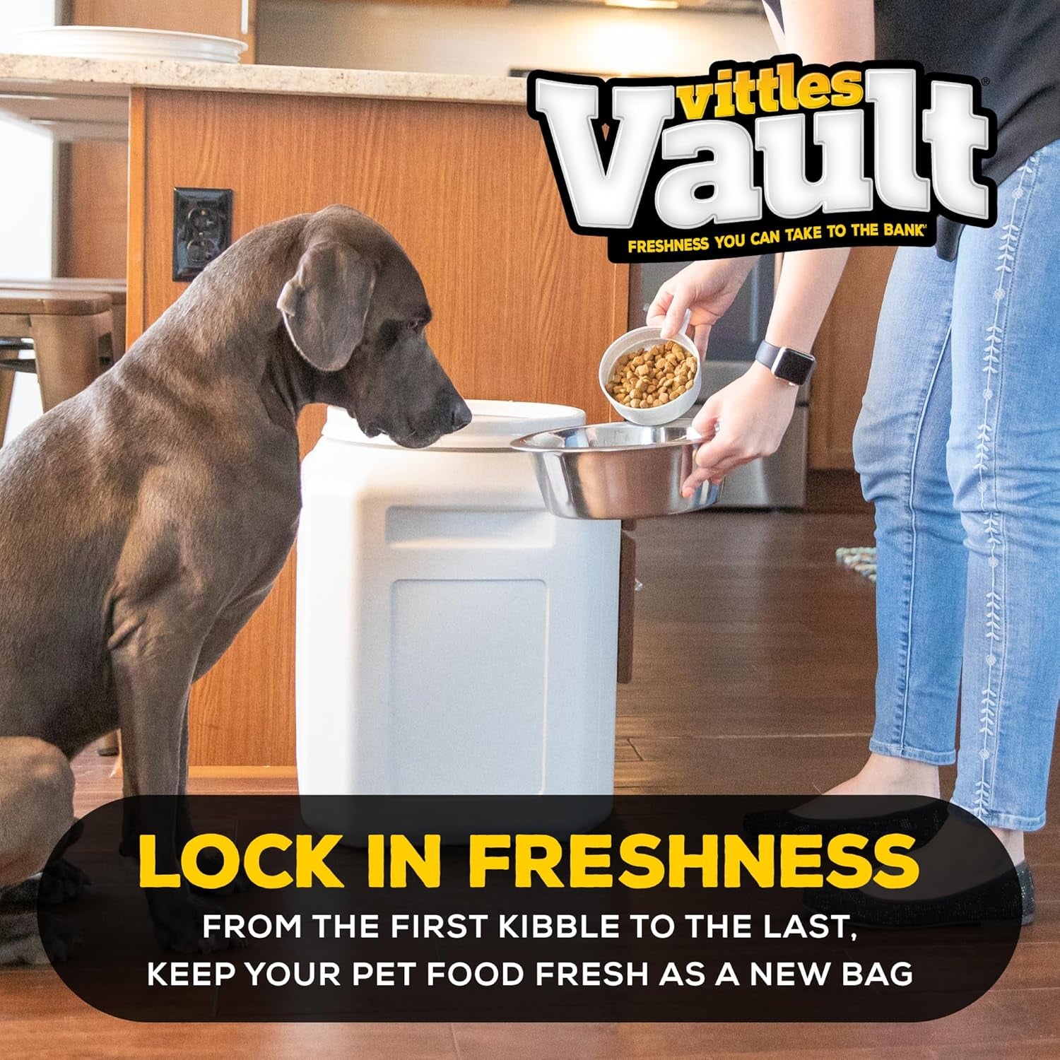 Vittles Vault Pet Food Storage Containers - Sealed Dog and Cat Food Storage Container, Fits up to 50Lbs, Made in the USA - [14"L X 20"H]