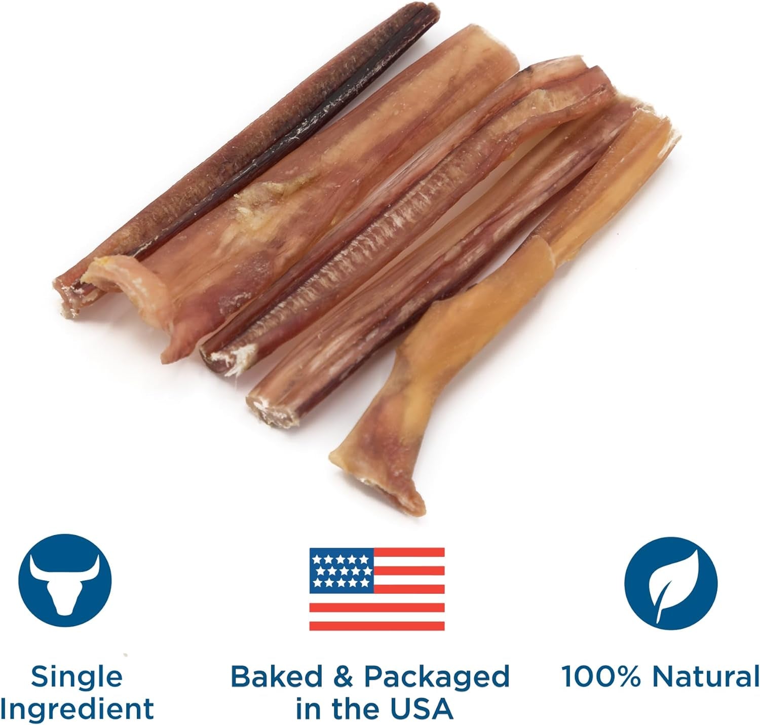 4 Inch Bully Sticks - 8 Oz (Pack of 1) - Natural Grass-Fed, Grain and Rawhide Free, Ideal for Small or Young Canines