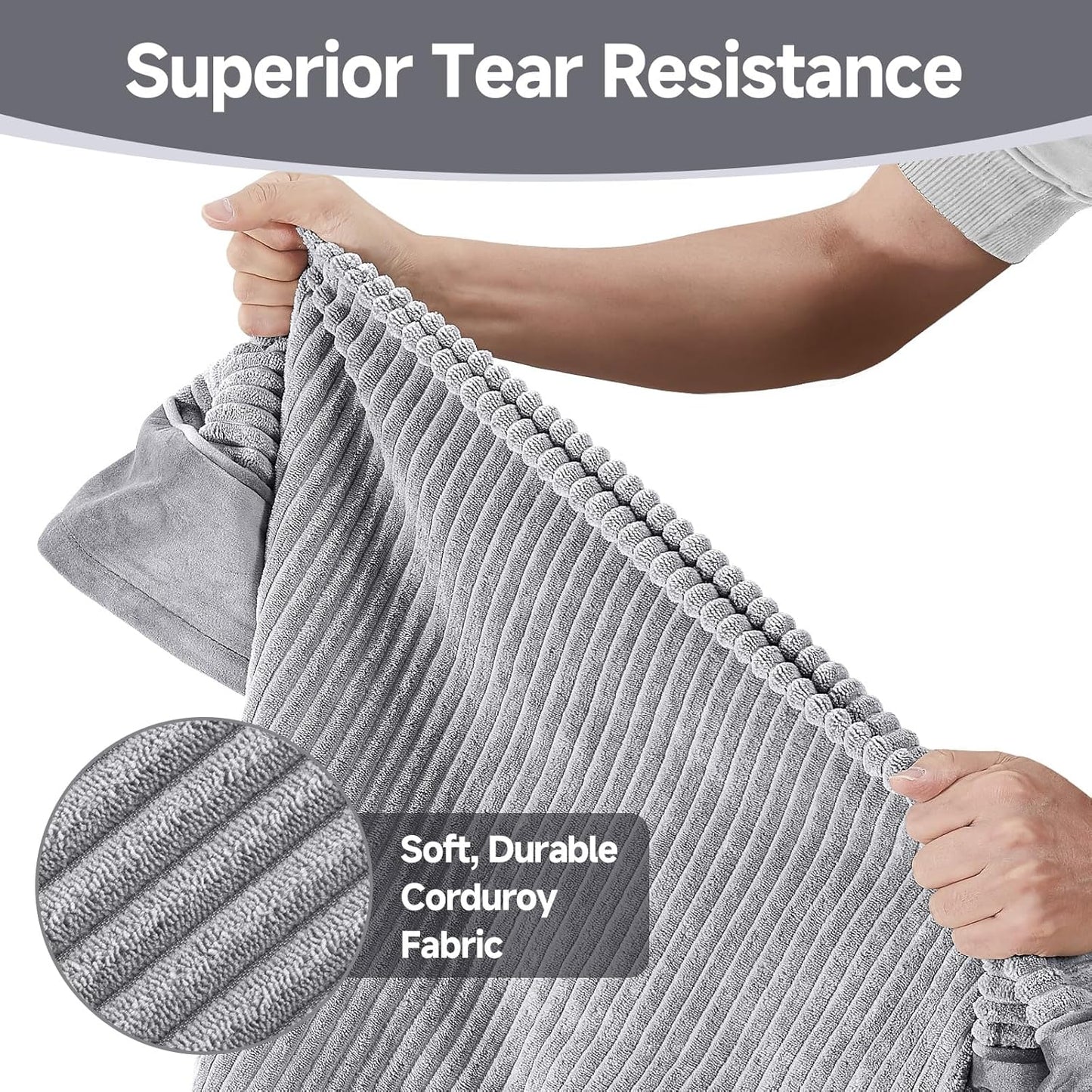 41 Inches Orthopedic Waterproof & Machine Washable Dog Bed for Large Pets, Suitable for Crates, 25D Egg Crate Foam, Non-Slip Bottom & Removable Cover(Gray)