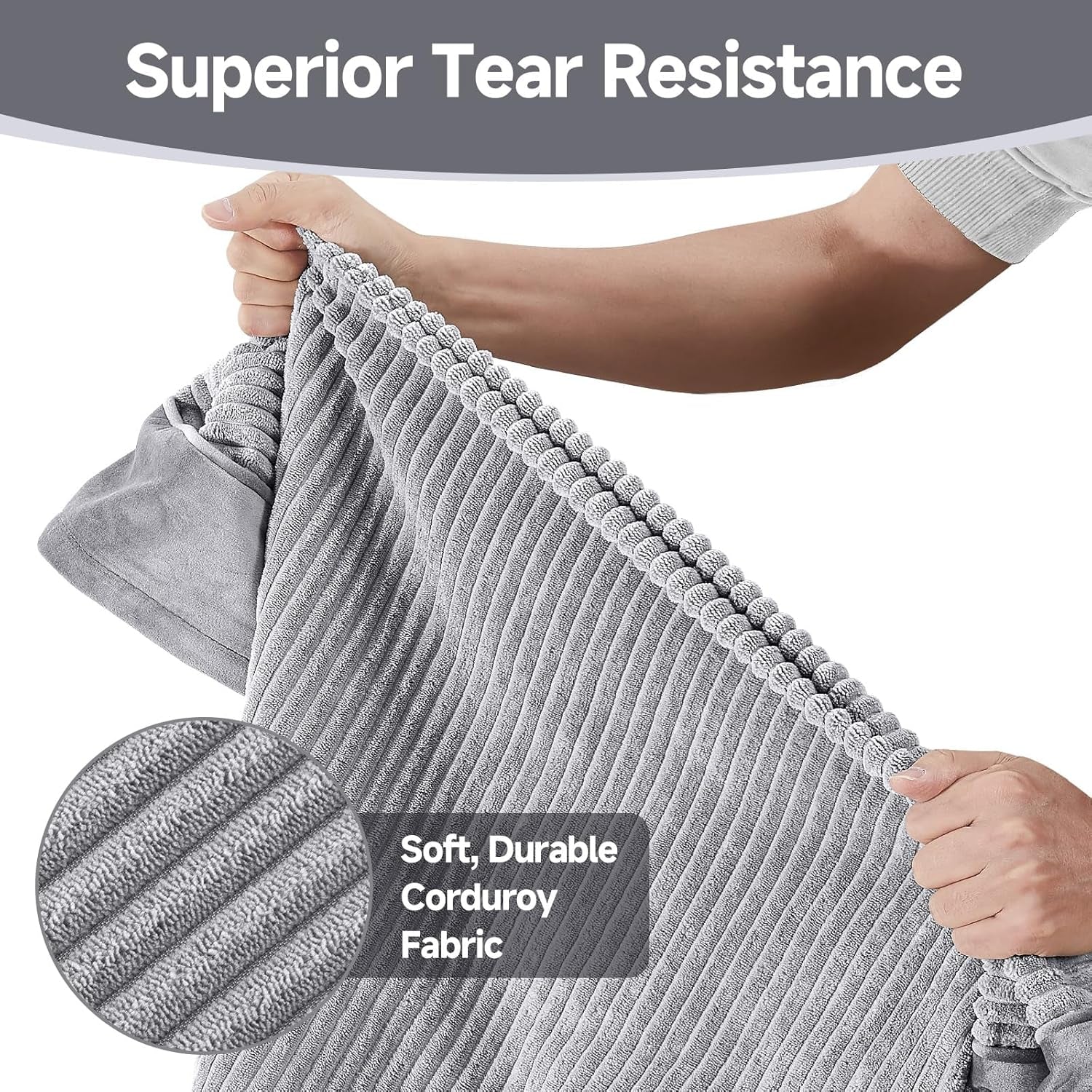 41 Inches Orthopedic Waterproof & Machine Washable Dog Bed for Large Pets, Suitable for Crates, 25D Egg Crate Foam, Non-Slip Bottom & Removable Cover(Gray)