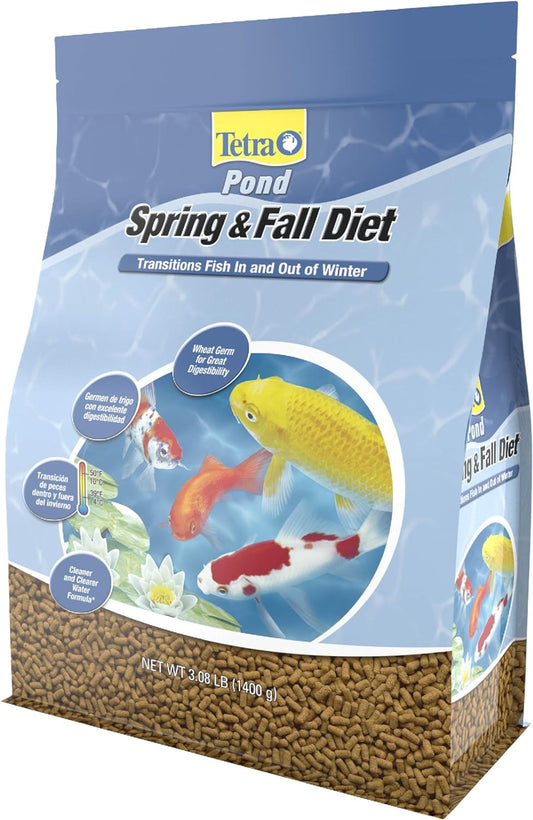 pond Spring and Fall Diet 3.08 Pounds, Pond Fish Food, for Goldfish and Koi, 7 L