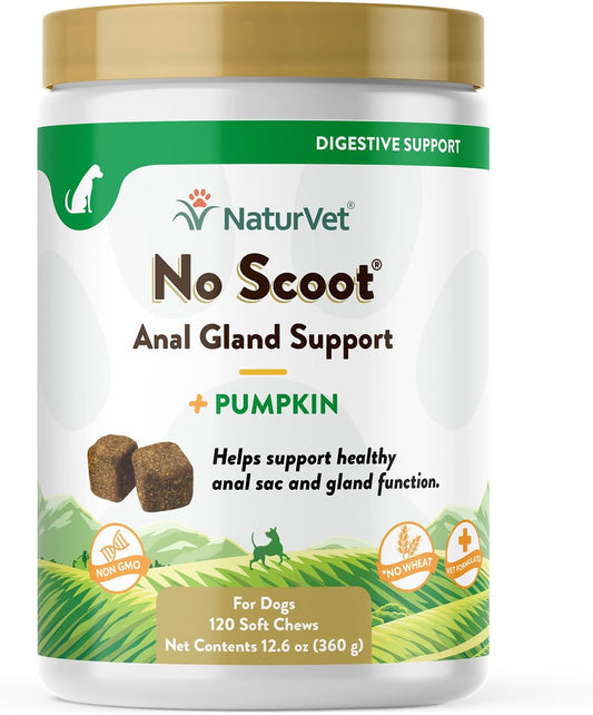 - No Scoot for Dogs - 120 Soft Chews - plus Pumpkin - Supports Healthy Anal Gland & Bowel Function - Enhanced with Beet Pulp & Psyllium Husk