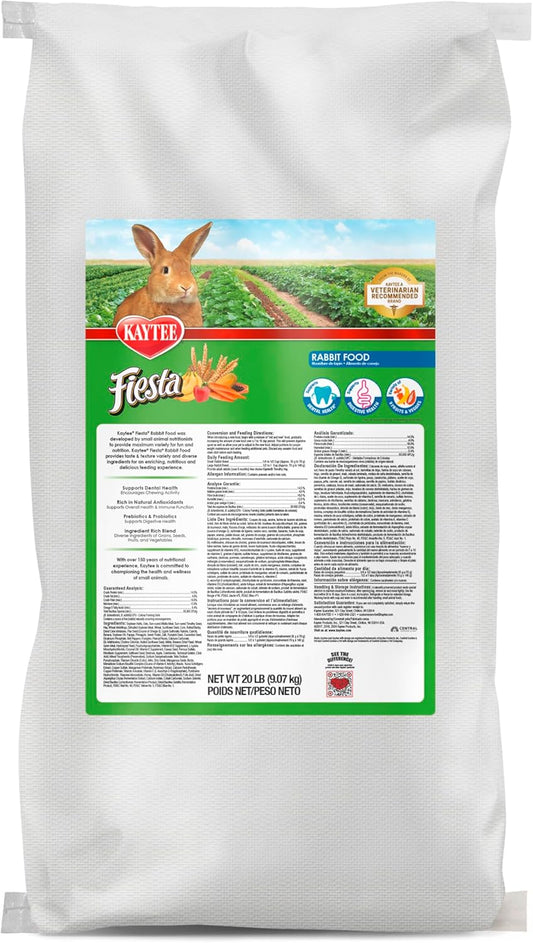 Fiesta Rabbit Food, Nutritious and Fun Blend, Supports Dental Health and Digestion, 20 Pounds