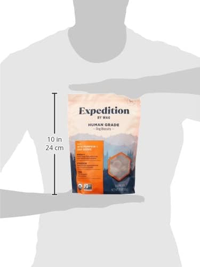 Amazon Brand -  Expedition Human Grade Organic Biscuits Dog Treats, Non-Gmo, Pumpkin & Chia Seed, 10 Oz, Pack of 1