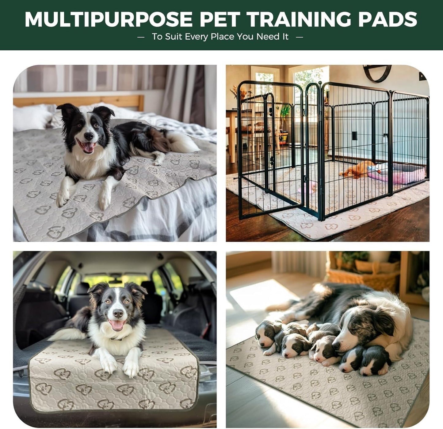 Washable Pee Pads for Dogs, Puppy Pads with Super Absorbent, Specifically Designed for  Rollick/Homeplus 24Inch 8 Panels Dog Playpen, 63" Square, Khaki, 1 Pack