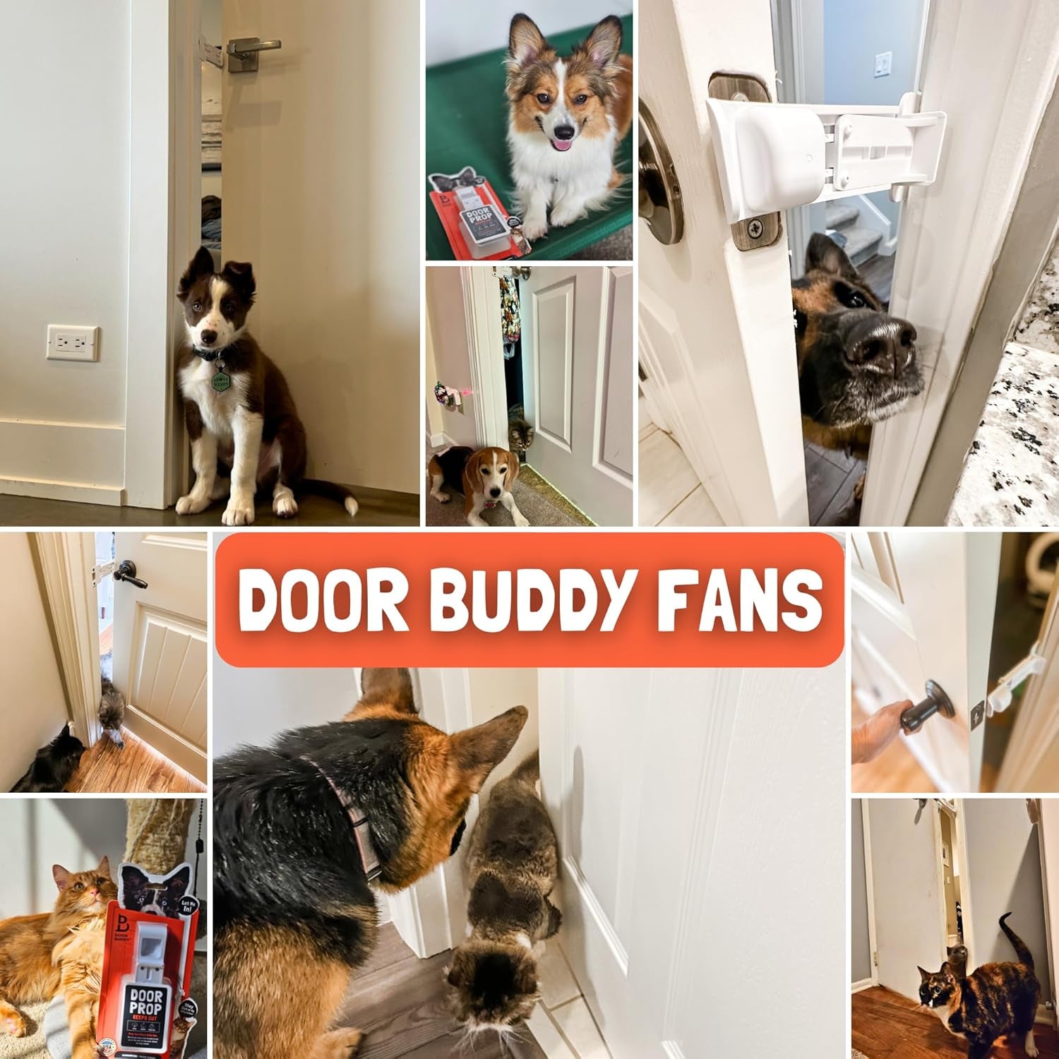 Door Prop for Cats - Easiest Cat Door Latch Holder to Keep Interior Door Open for Pets - Dog Proof Cat Feeding Station & Litter Box - Strong & Portable Door Stopper & Pet Gate Alternative