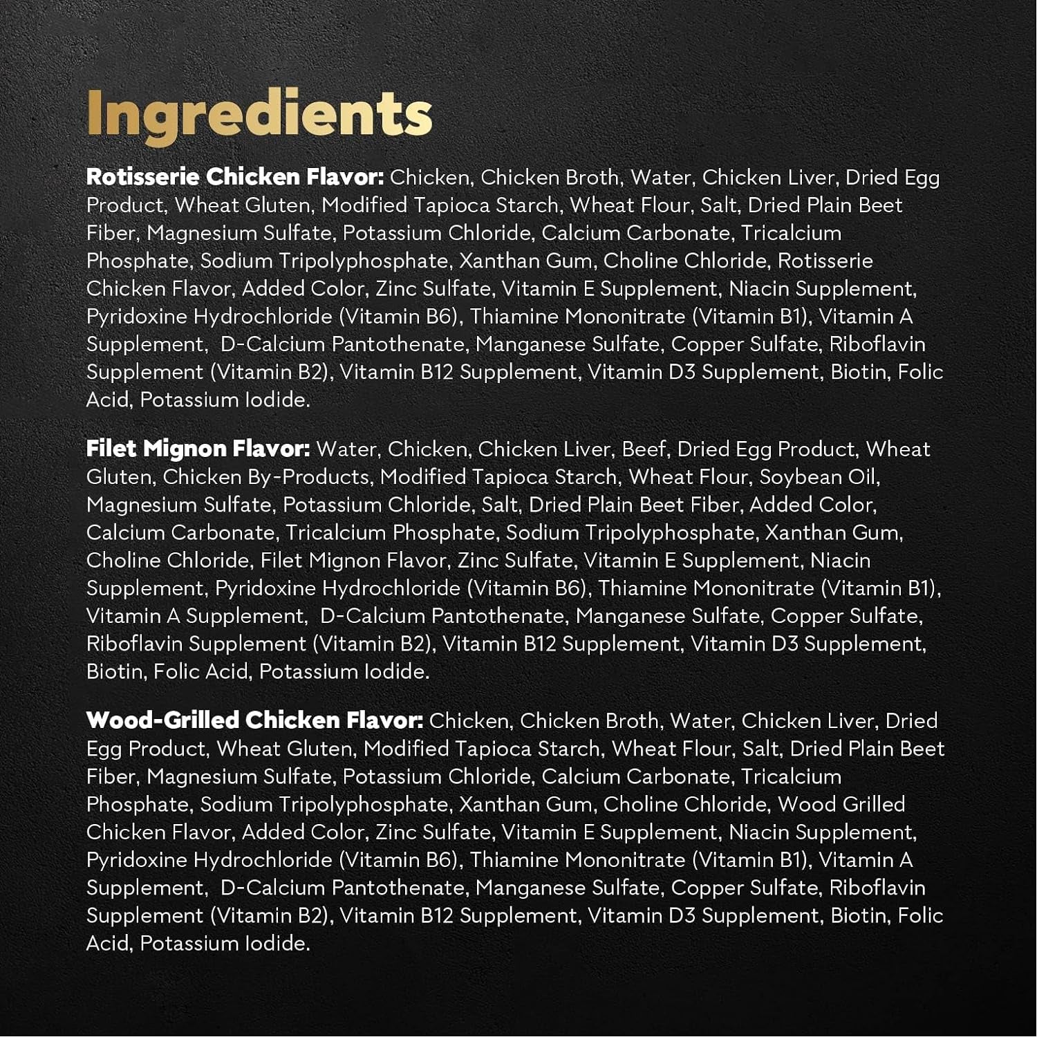 Filets in Gravy Wet Dog Food Filet Mignon Flavor, Rotisserie Chicken Flavor, and Wood-Grilled Chicken Flavor Variety Pack, 1.76 Oz. Mini-Pouches (40 Count, Pack of 1)