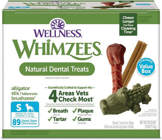 Wellness  Value Box Dog Dental Treats, Natural Chews, Small Size, (89 Count)