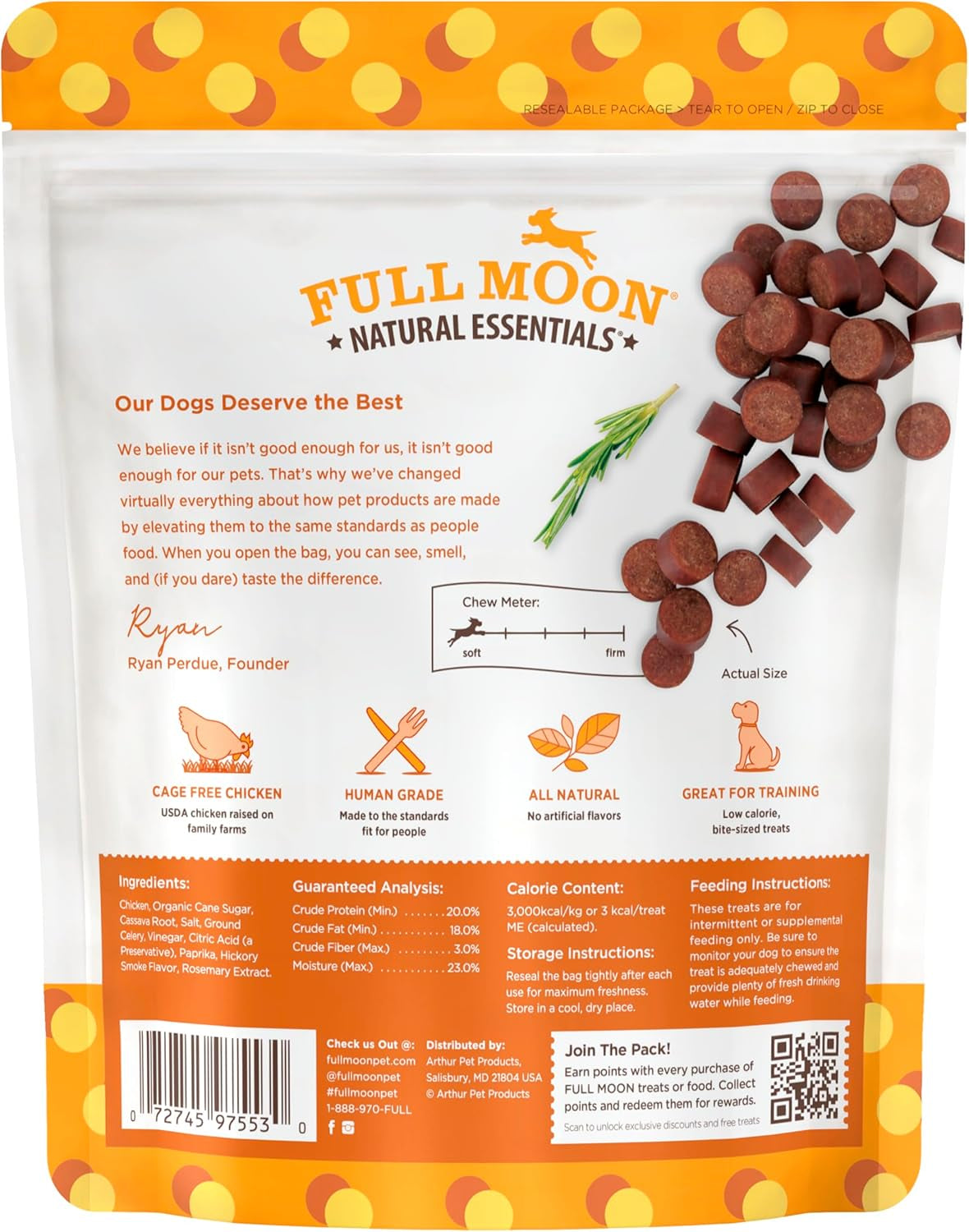 All Natural Human Grade Dog Treats, Essential Chicken Savory Bites, 16 Ounce