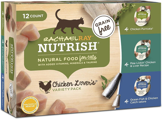 Rachael Ray  Premium Wet Cat Food, Chicken Lovers Variety Pack, Grain Free, 2.8 Oz. Tub, Pack of 12