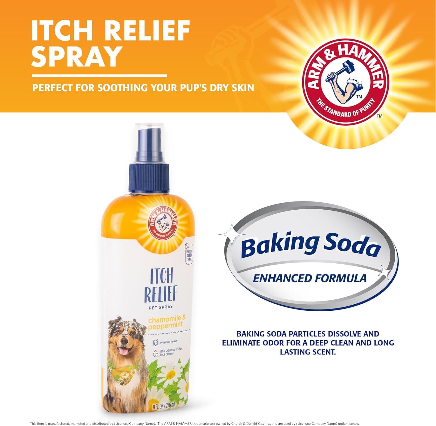 for Pets Itch Relief Spray for Dogs - Dog Itch Relief with Baking Soda Chamomile & Peppermint Scent - Professional Dog Skin Care Spray - anti Itch Spray for Dog, Itchy Dog Skin Relief 8Oz